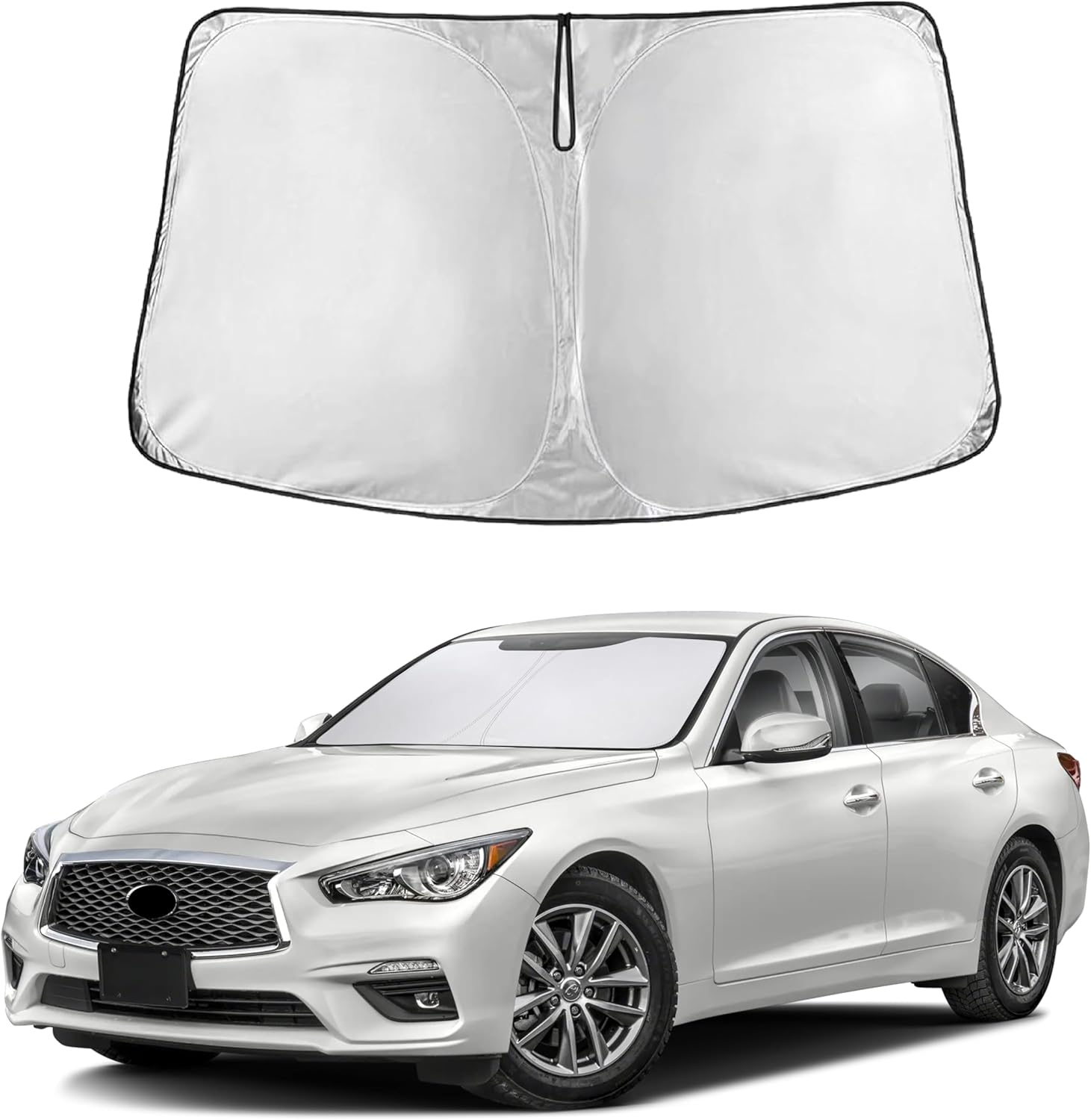 Premuim Car Windshield Sunshade | Blocks 99% Heat & Keeps Interior Cool | Universal Fits Cars, SUVs, Trucks