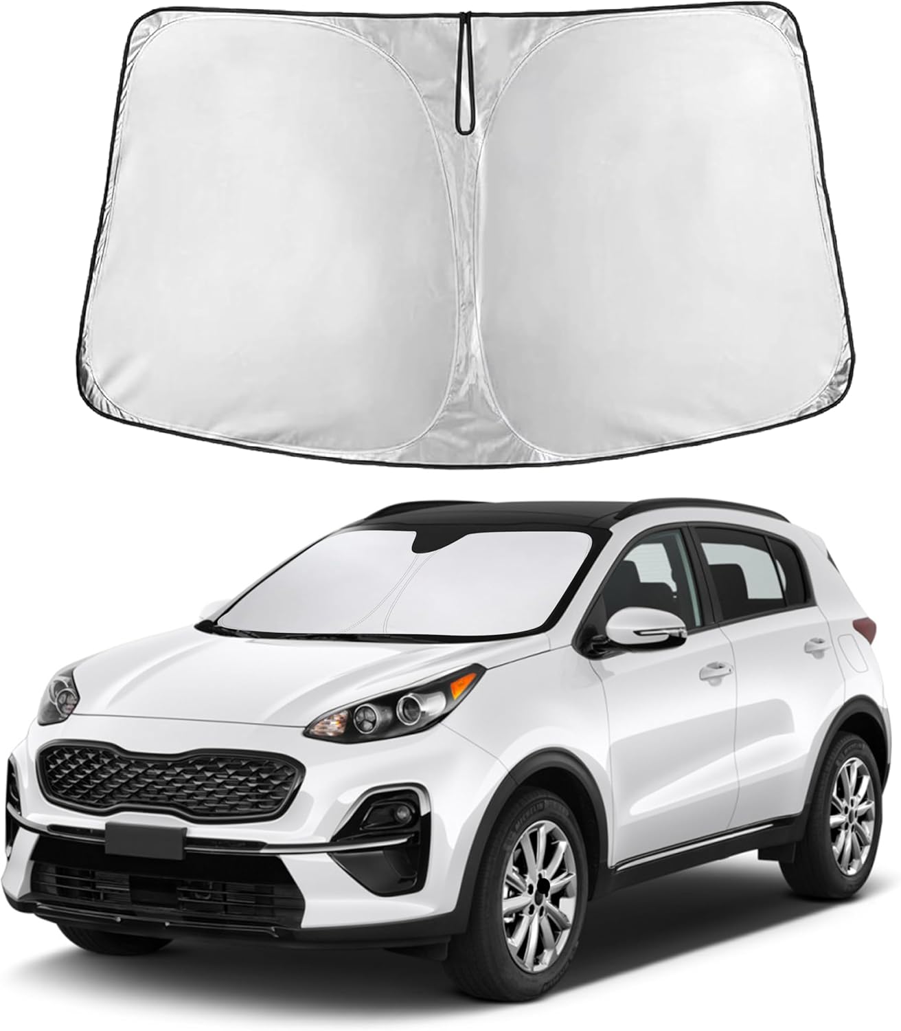 Premuim Car Windshield Sunshade | Blocks 99% Heat & Keeps Interior Cool | Universal Fits Cars, SUVs, Trucks