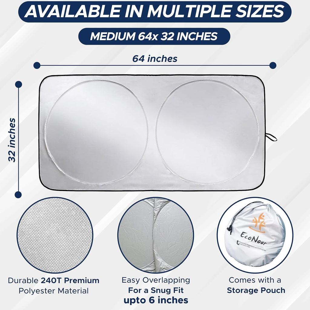Car Windshield Sun Shade, Front Window Sun Blocker for Suvs,Sedan